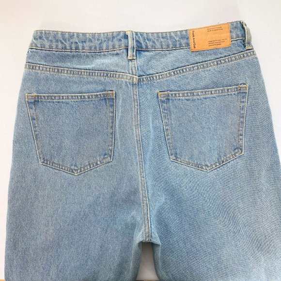 FRANK AND OAK LIGHT WASH DENIM STEVIE HIGH RISE TAPERED FIT JEANS - 28 - Picture 9 of 11